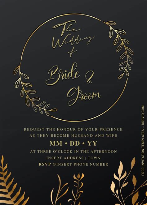 Gold Wedding Invitation Templates Designs