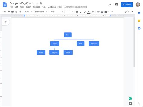 Google Docs Company Organizational Chart Template