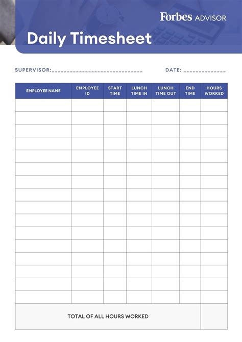 Google Sheets Daily Timesheet Template Free Download