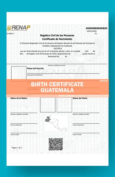 Guatemala Birth Certificate Translation Template Made Easy