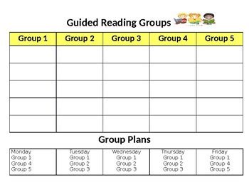 Guided Reading Groups Template And Activities For Teachers