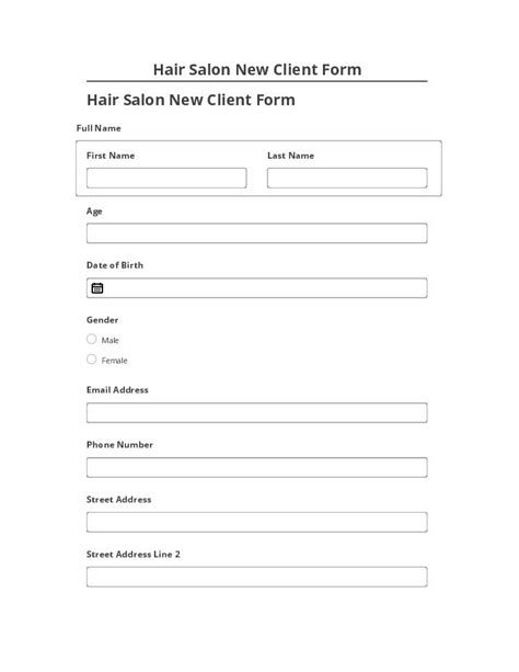 Hair Salon New Client Form Template And Guide