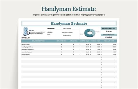 Handyman Estimate Template Excel For Easy Project Management