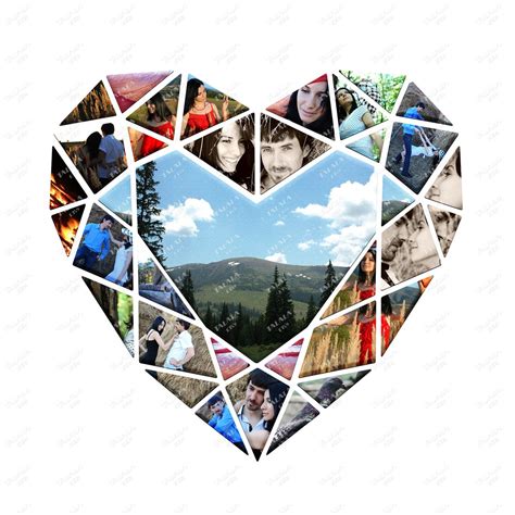 Heart Collage Template Free Download For Creative Projects