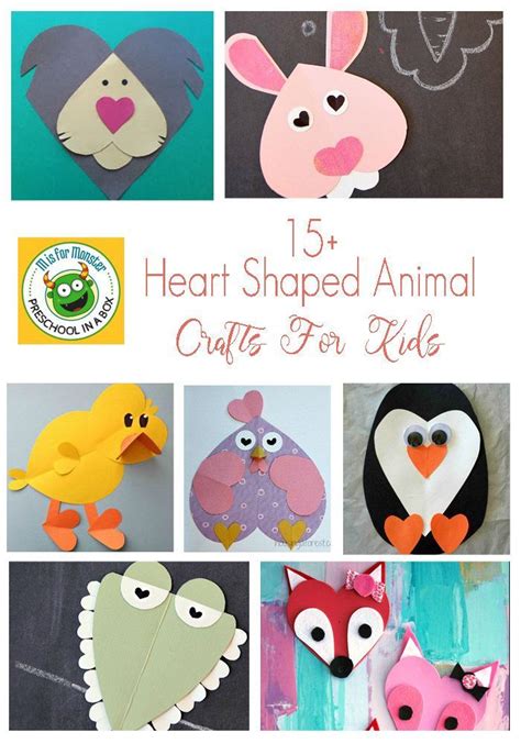 Heart Shaped Animal Craft Templates For Kids