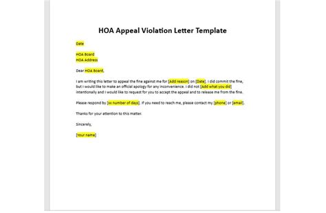 Hoa Violation Letter Templates Made Easy