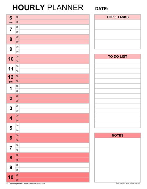 Hourly Daily Planner Template For Maximum Productivity