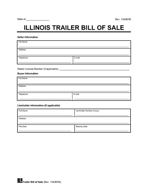 Illinois Bill Of Sale Template: Free Download And Guide