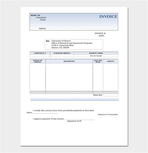 Independent Consultant Invoice Template Word Download Free