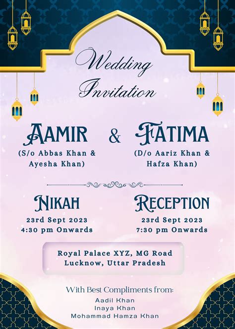 Islamic Wedding Invitation Templates And Designs