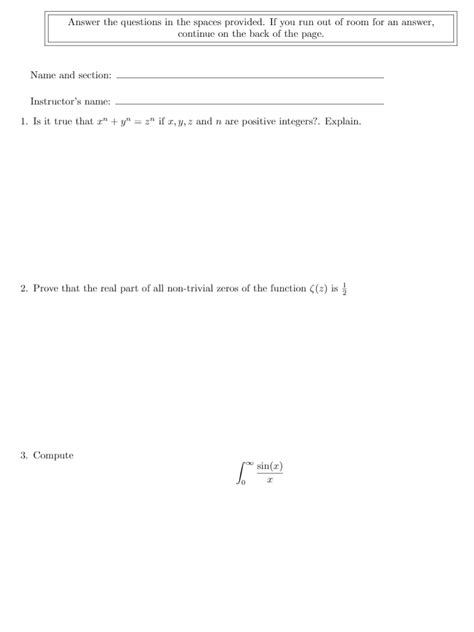 Latex Math Homework Template For Students