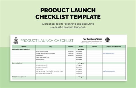 Launch Successfully: 10-Point Product Launch Checklist Template Excel