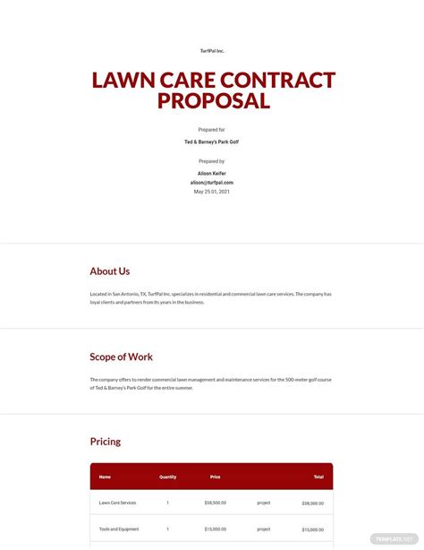 Lawn Care Bid Template Free Download