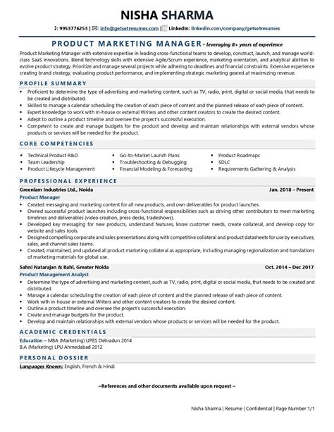 Marketing Manager Resume Template For Career Success