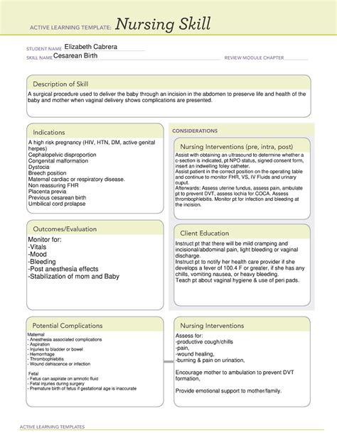 Mastering Ati Maternal Newborn Basic Concept Template