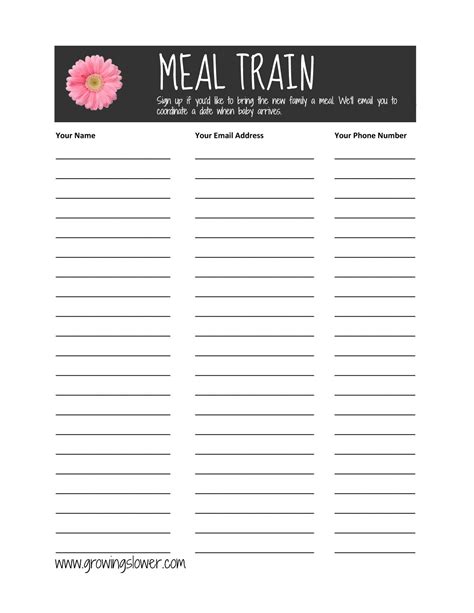 Meal Train Organization With Google Sheets Template