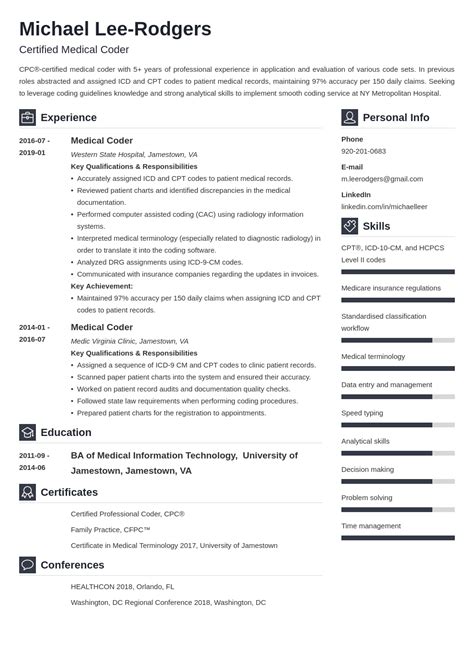 Medical Coding Resume Template For Success