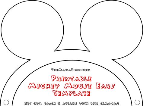 Mickey Mouse Ears Printable Template Free Download