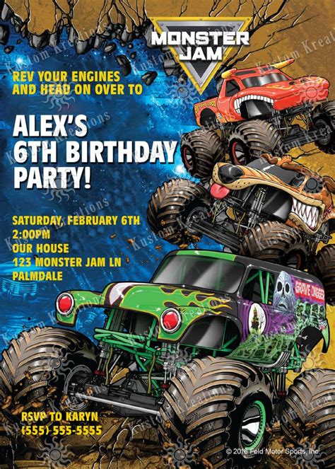 Monster Jam Invitation Template Free Download Now