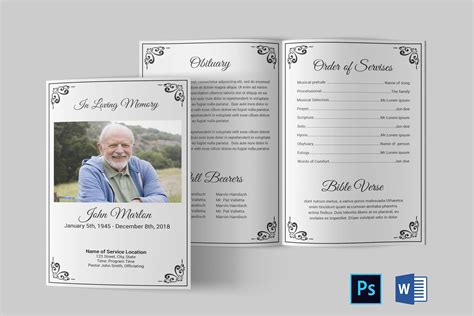 Ms Word Obituary Template Free Download And Guide