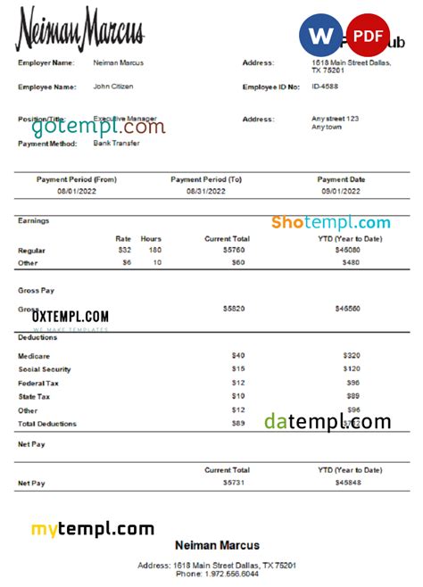 Neiman Marcus Receipt Template Download And Guide