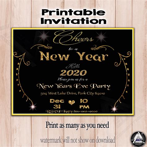 New Years Eve Party Invitation Template Free Download