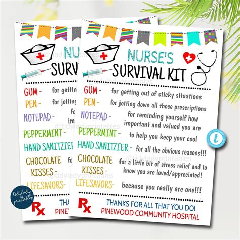 Nurse Survival Kit Template Essentials