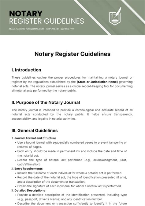 Ny Notary Journal Template Download And Guidelines