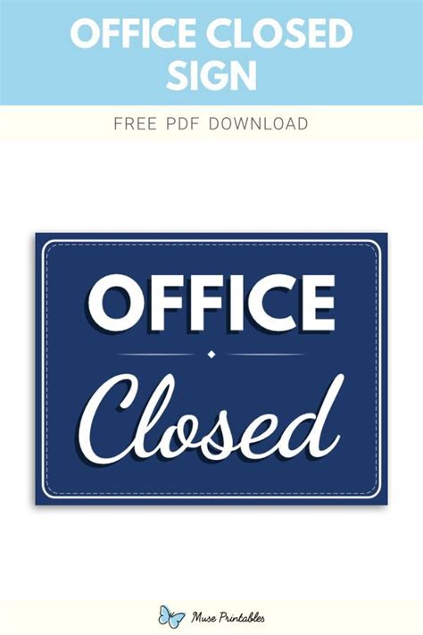 Office Closed Sign Word Template Free Download