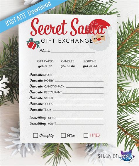 Office Secret Santa Gift Exchange Template And Ideas