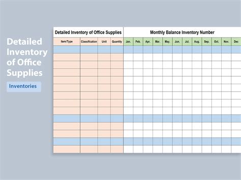 Office Supplies Inventory Excel Template For Easy Management