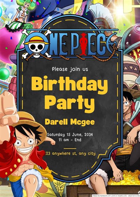 One Piece Invitation Template Free Download