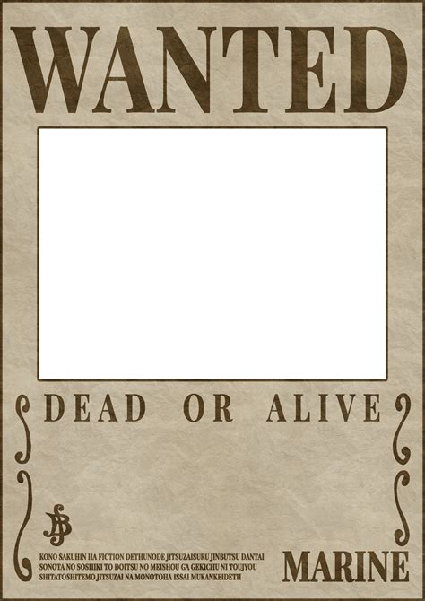 One Piece Wanted Poster Template Editable And Free