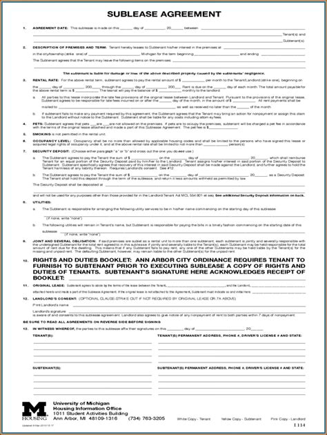 Ontario Sublet Agreement Template And Guide