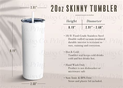 Optimal Size For 20 Oz Sublimation Tumbler Templates