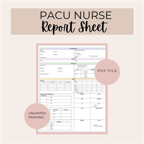 Pacu Handoff Report Template For Nurses And Healthcare