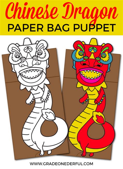 Paper Dragon Puppet Template For Kids Free Download