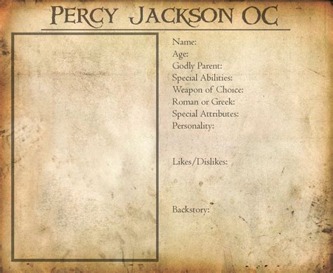 Percy Jackson Oc Character Template Guide