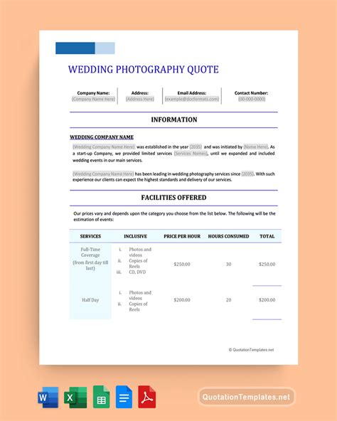 Photography Quote Template In Microsoft Word