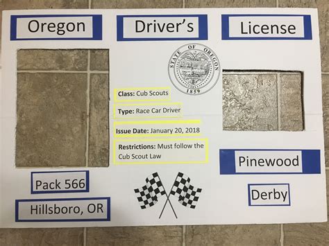 Pinewood Derby Car License Plate Template Designs