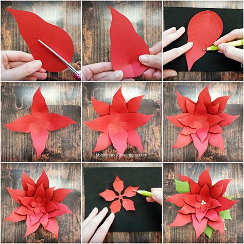 Poinsettia Paper Flower Diy Template And Tutorial