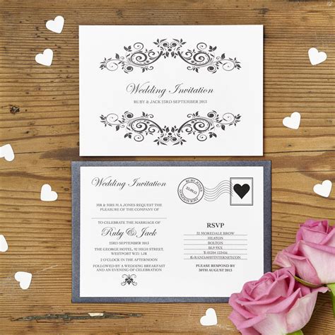 Postcard Wedding Invitations Template Designs