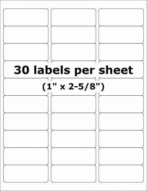 Print 30 Labels Per Page Template For Microsoft Word