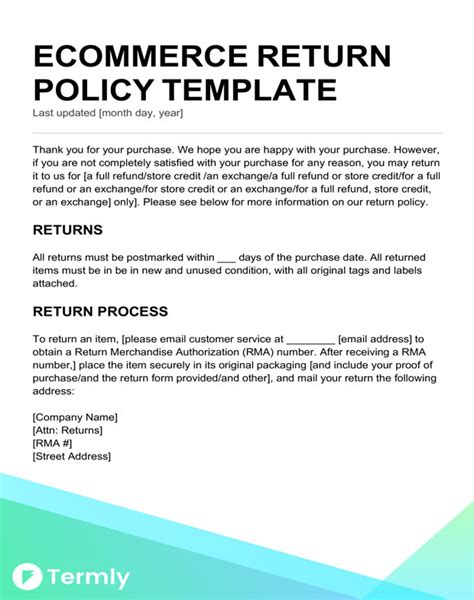 Print On Demand Return Policy Made Easy Template