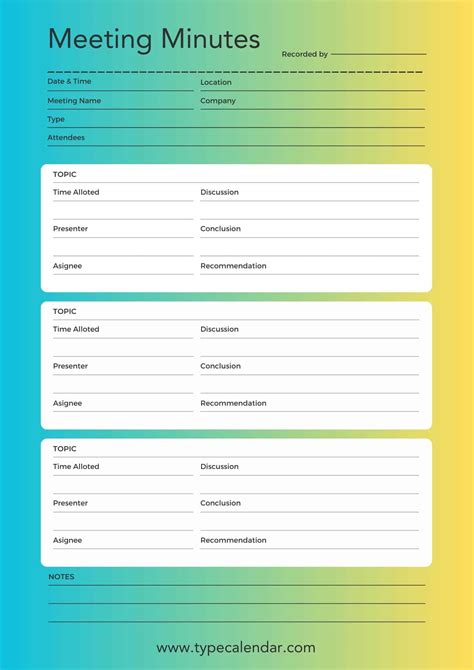 Printable Meeting Minutes Template Made Easy