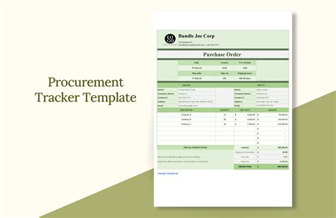 Procurement Tracking Excel Template Free Download