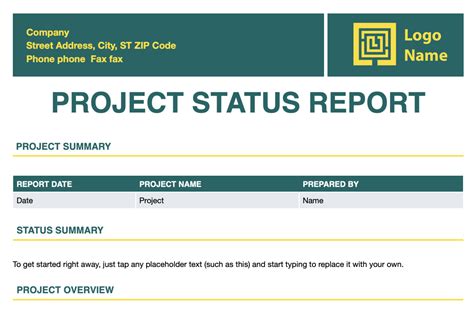 Project Progress Report Template Excel Download Free