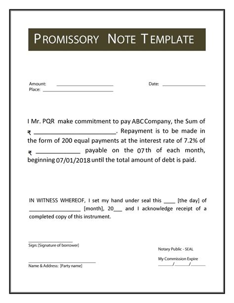 Promissory Note Template Google Docs Free Download