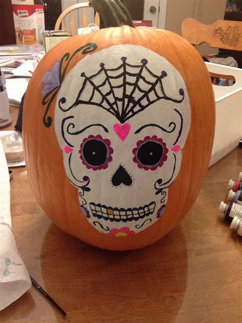 Pumpkin Sugar Skull Diy Template And Design Ideas