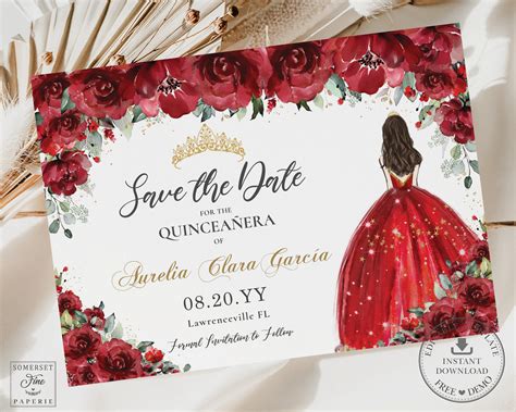 QuinceañEra Templates: Save The Date In Style